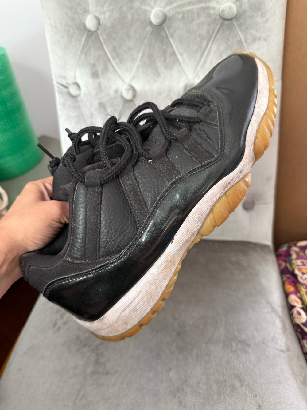 Jordan Men's Black and Gum Low-Top Sneakers